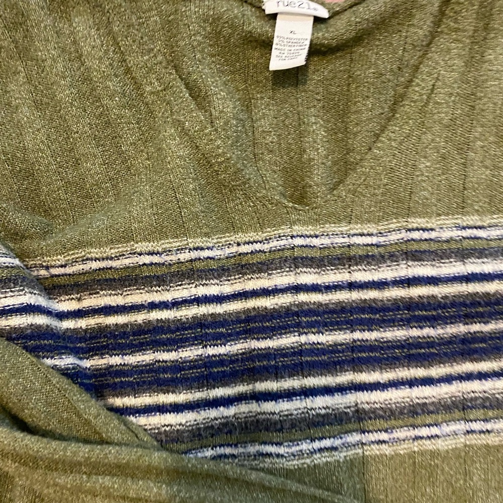 Green and Blue Oversized Sweater